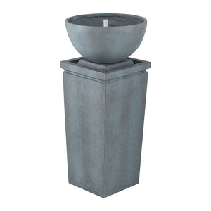Zen Bowl Water Fountain Outdoor Bird Feeder and Garden Feature
