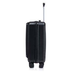 ABS Spinner Wheel Luggage Set with Cosmetic Case - Black