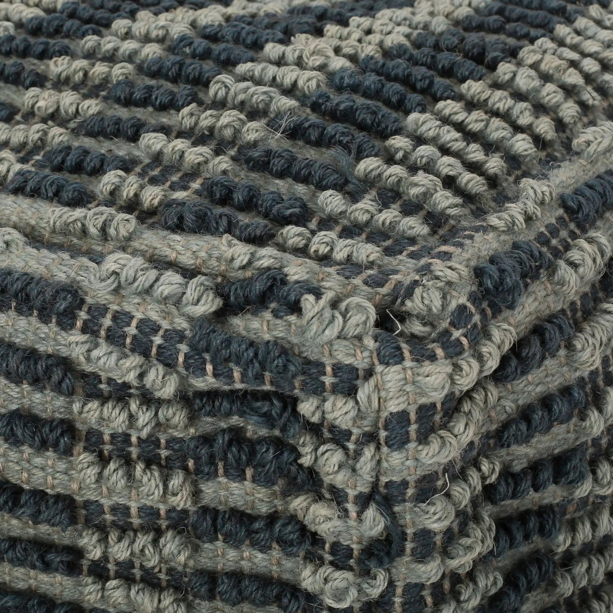 Walle Fabric Square Pouf Ottoman and Floor Cushion Teal Blue