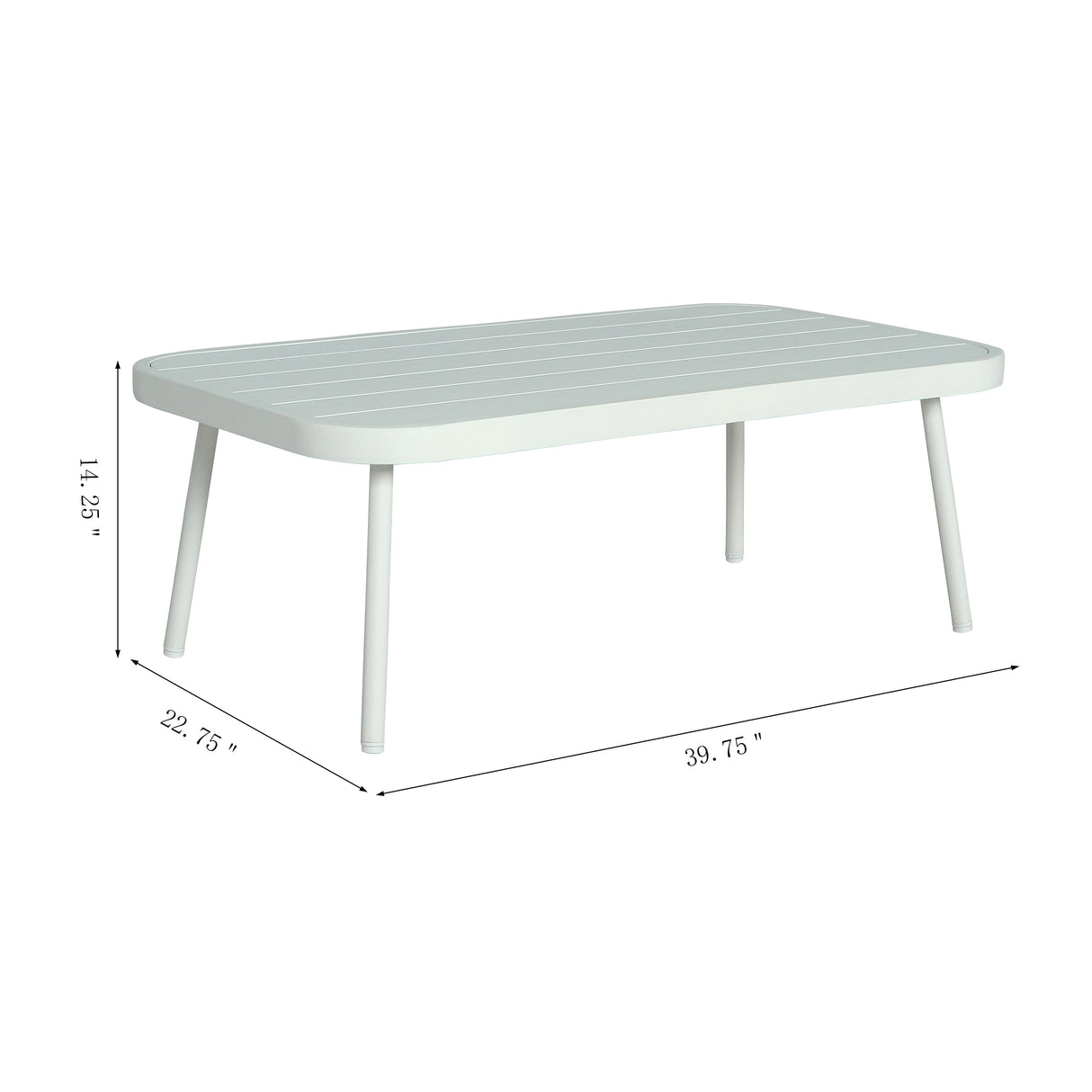 Mariano Steel Loveseat and Table, Off White & Grey