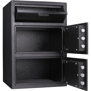 Digital Keypad 2 Lock Depository Safe 1 6 2 Cubic Ft - Black