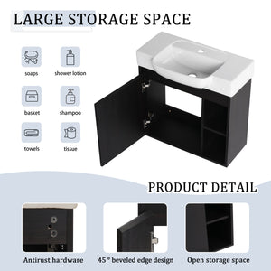 24" Wall-Mounted Bathroom Vanity