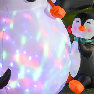 HOMCOM 6' Christmas Inflatable Snowman with Penguins