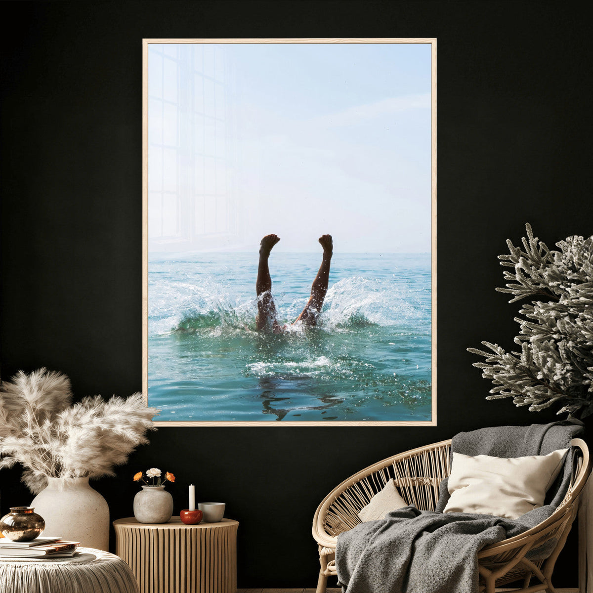Splash Dive Wall Art – Ocean Waves Canvas Print, Summer Swim