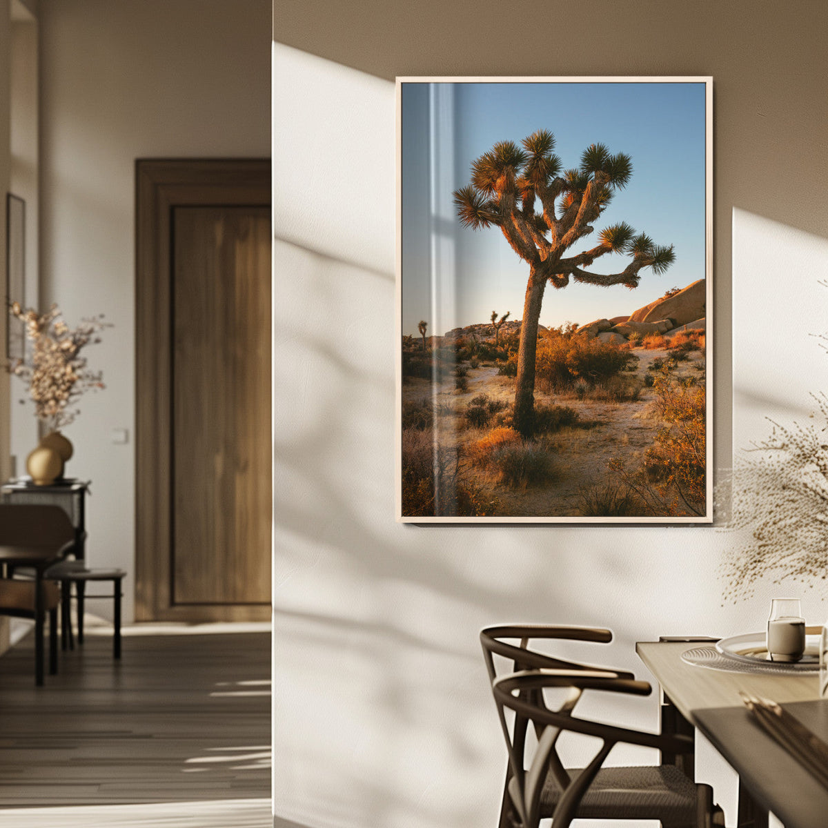 Joshua Tree Wall Art Canvas Print – Framed Desert Sunset