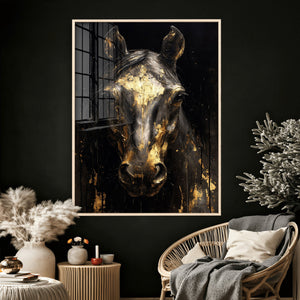 Abstract Horse Wall Art Canvas Print – Painting Style