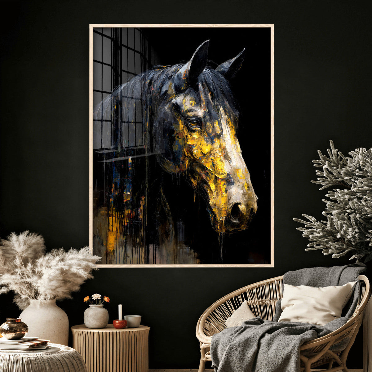 Abstract Horse Wall Art Canvas Print – Painting Style