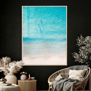 Aerial Turquoise Beach Wall Art Canvas Print – Minimal