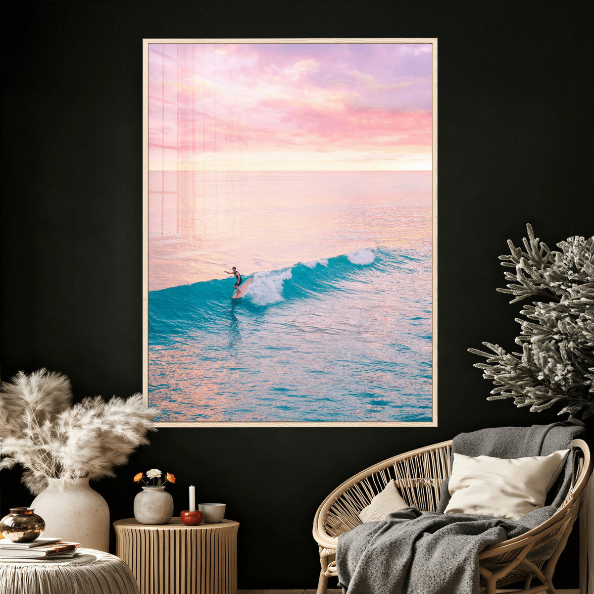 Sunset Surf Wall Art Canvas Print – Coastal Ocean