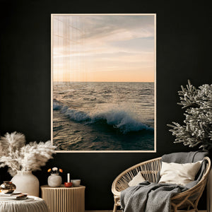 Ocean Wave Wall Art Canvas Print, Calm Coastal Nature