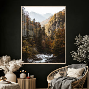 Autumn Forest Mountain Wall Art Canvas Print, Nature