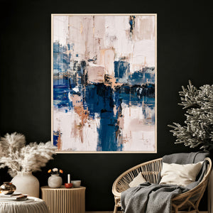 Abstract Navy Blue Wall Art Canvas Print