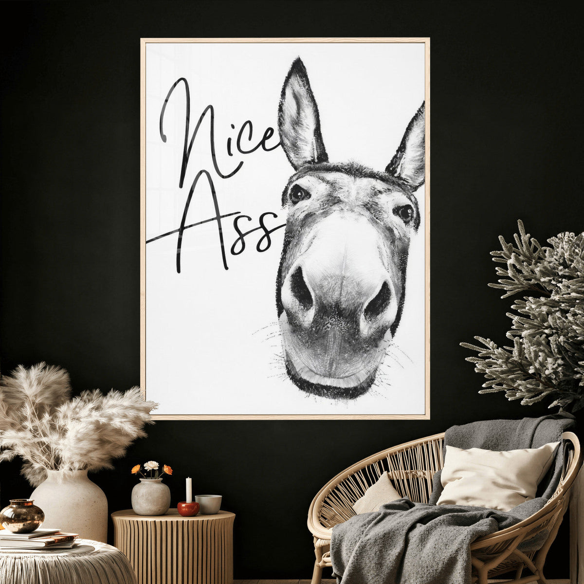 Nice Ass Funny Canvas Wall Art for Bathroom Wall Decor Cute