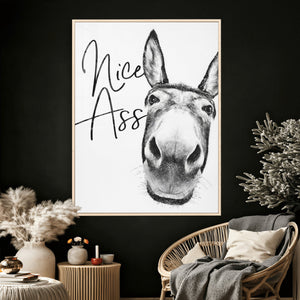 Nice Ass Funny Canvas Wall Art for Bathroom Wall Decor Cute