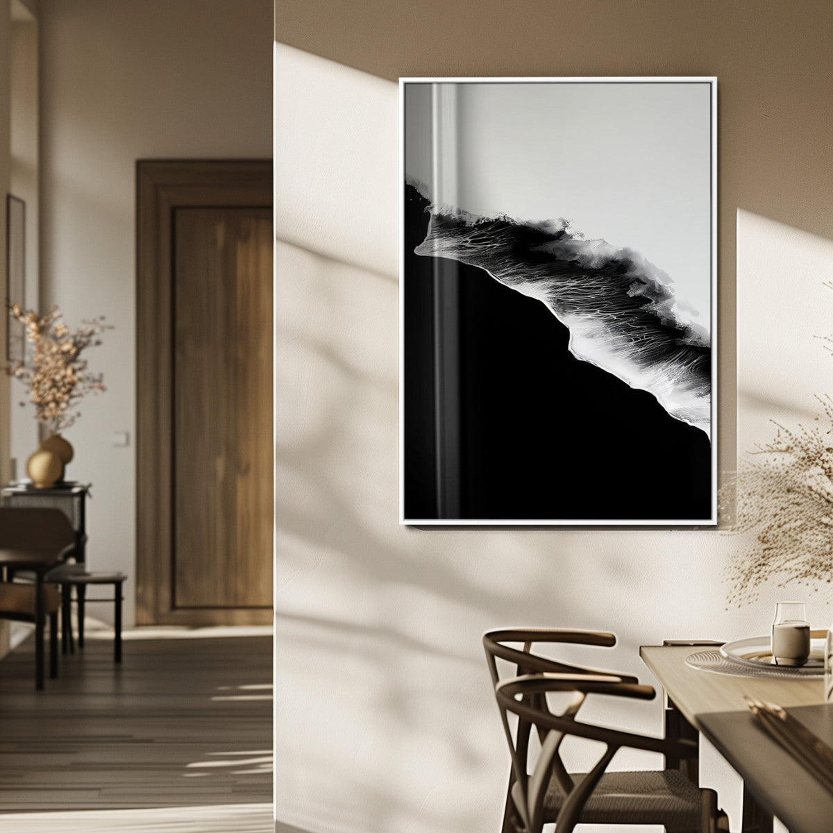 Ocean Wave Wall Art Canvas Print – Framed Abstract
