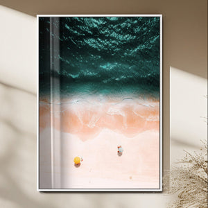 Aerial Serenity Wall Art Canvas Print – Gentle Waves Peach