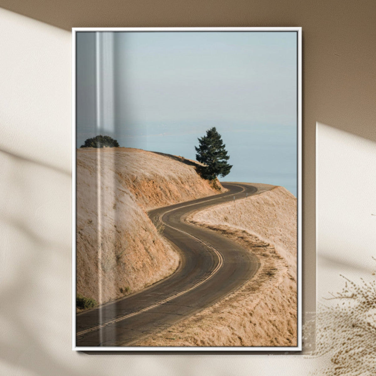 Winding Road Wall Art – Framed Scenic Landscape Canvas