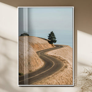 Winding Road Wall Art – Framed Scenic Landscape Canvas