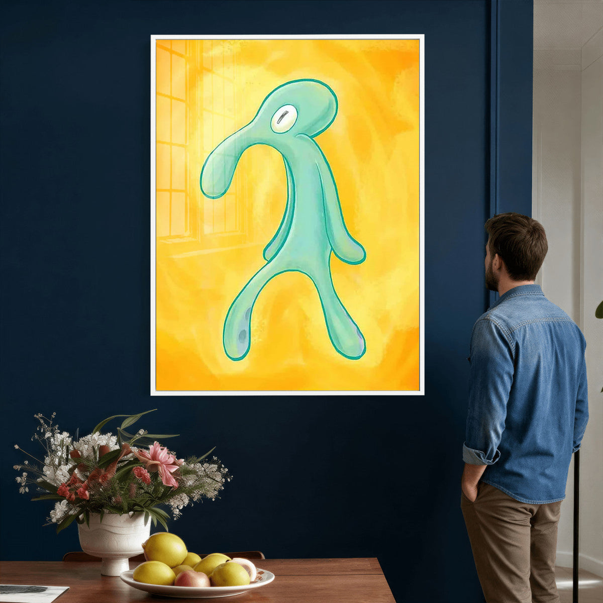 Squidward Tentacles Wall Art Canvas Print – Bold and Brash