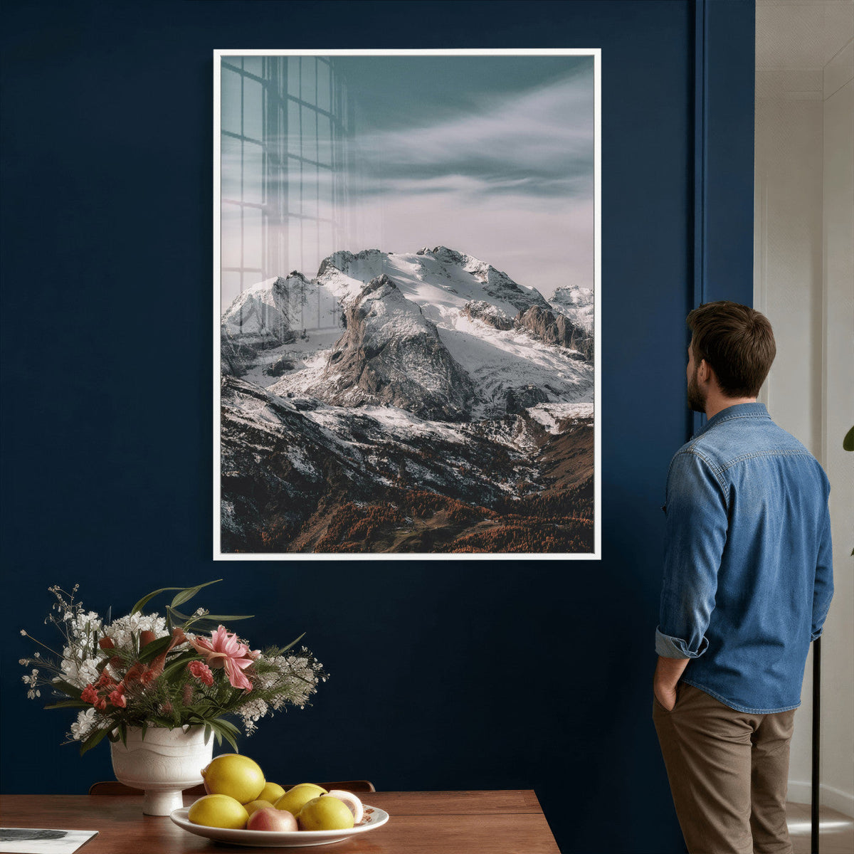 Alpine Mountain Landscape Wall Art Canvas Print, Snowy Peak