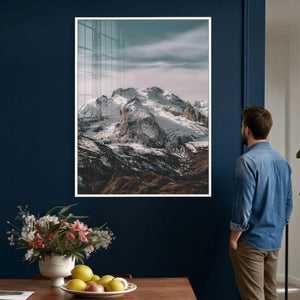 Alpine Mountain Landscape Wall Art Canvas Print, Snowy Peak