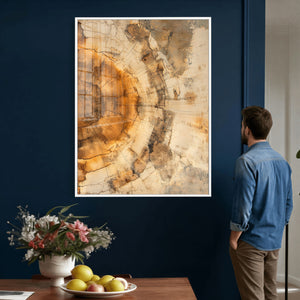 Abstract Wood Ring Wall Art Canvas Print – Natural Tree Ring