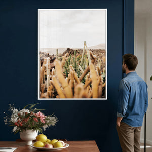 Minimal Desert Cactus Wall Art Canvas Print, Neutral