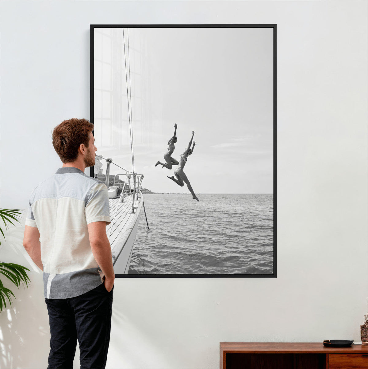 Ocean Dive Wall Art – Summer Splash Canvas Print, Waves &