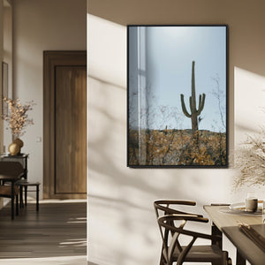 Saguaro Cactus Wall Art Canvas Print – Framed Southwestern