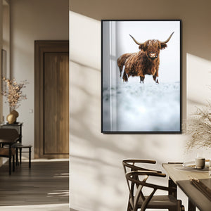 Highland Cow Wall Art Canvas Print – Framed Horned Scottish