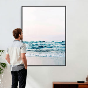 Minimal Ocean Wave Wall Art Canvas Print – Coastal Seascape