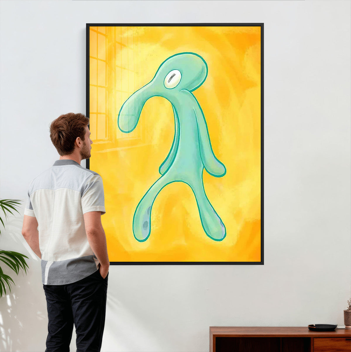 Squidward Tentacles Wall Art Canvas Print – Bold and Brash