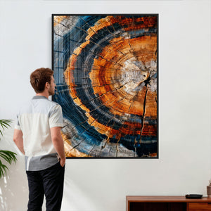 Abstract Wood Grain Canvas Print, Tree Ring Pattern Wall