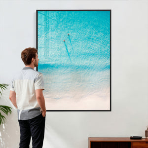 Aerial Turquoise Beach Wall Art Canvas Print – Minimal