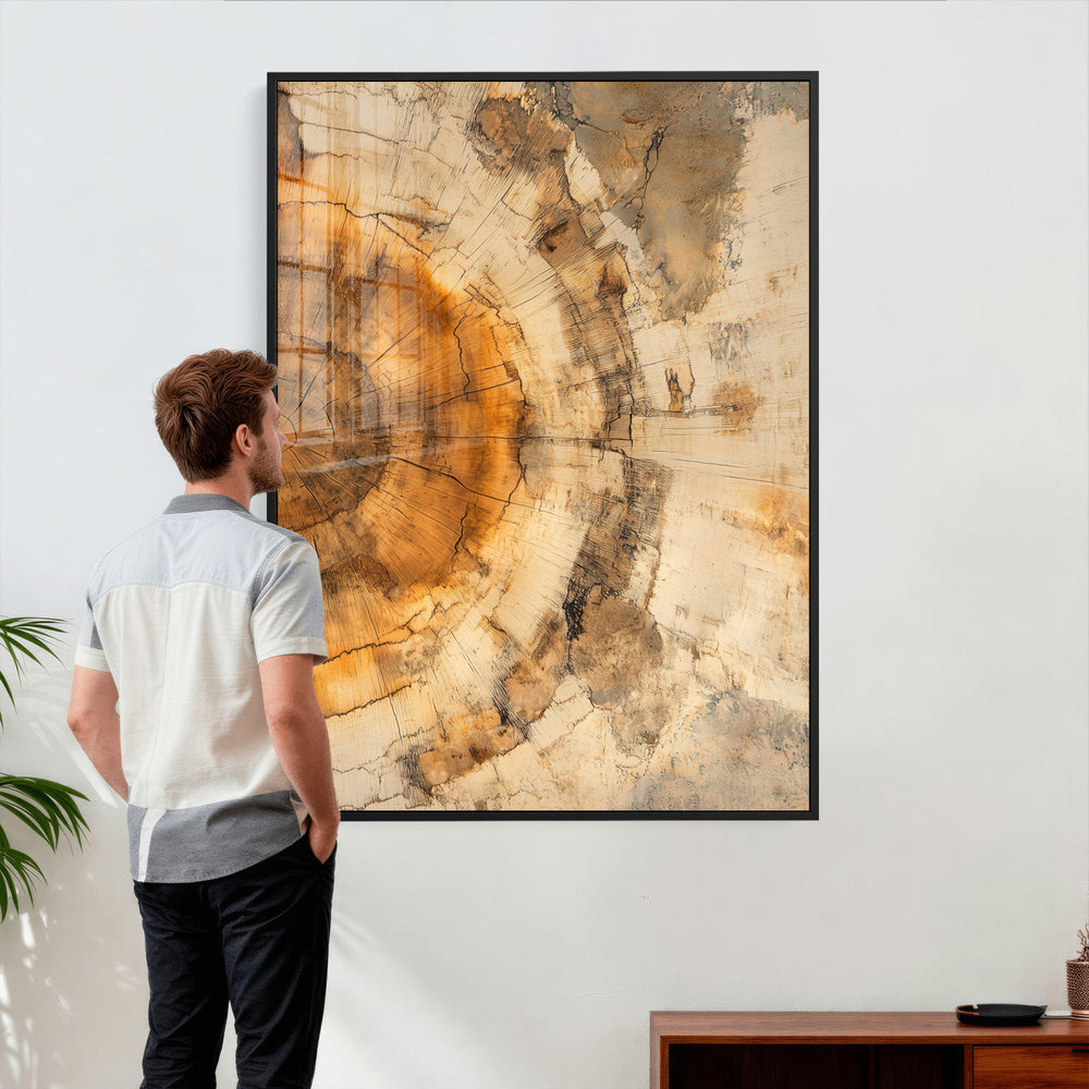 Abstract Wood Ring Wall Art Canvas Print – Natural Tree Ring