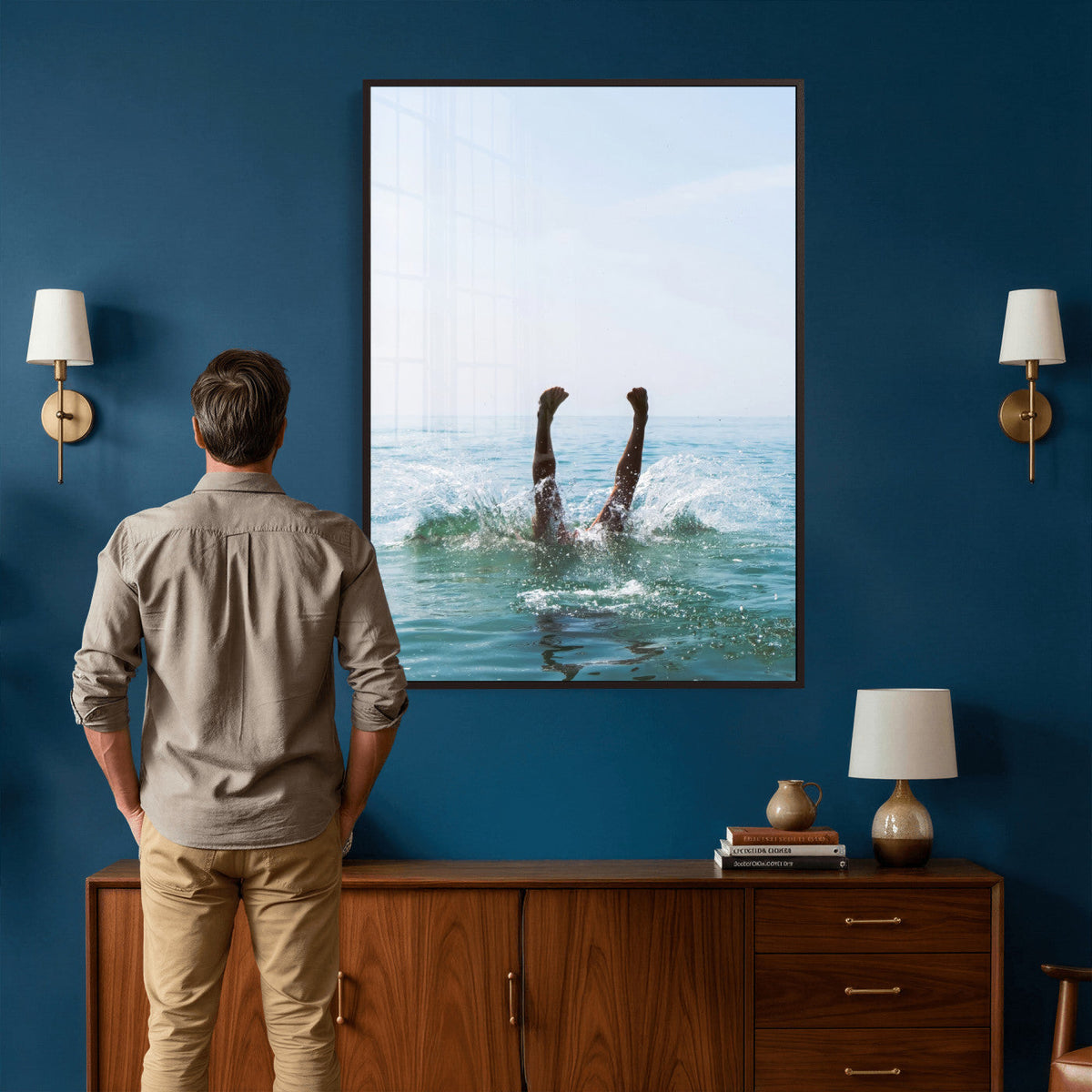 Splash Dive Wall Art – Ocean Waves Canvas Print, Summer Swim