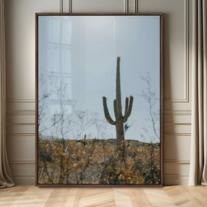 Saguaro Cactus Wall Art Canvas Print – Framed Southwestern