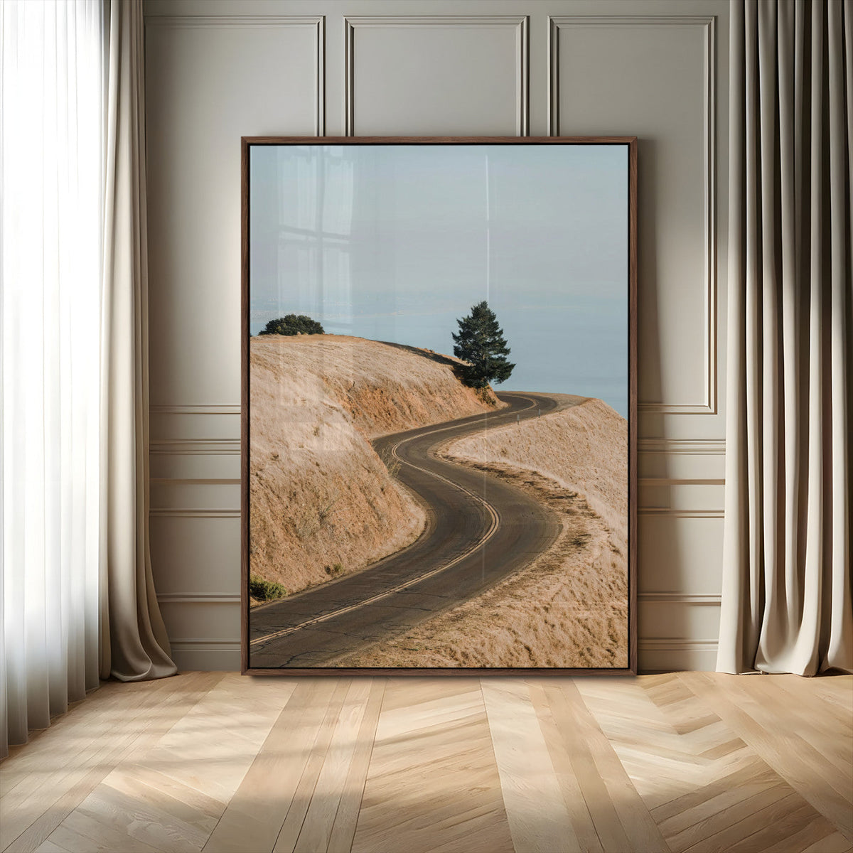 Winding Road Wall Art – Framed Scenic Landscape Canvas