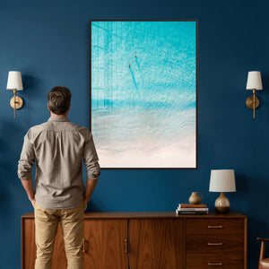 Aerial Turquoise Beach Wall Art Canvas Print – Minimal