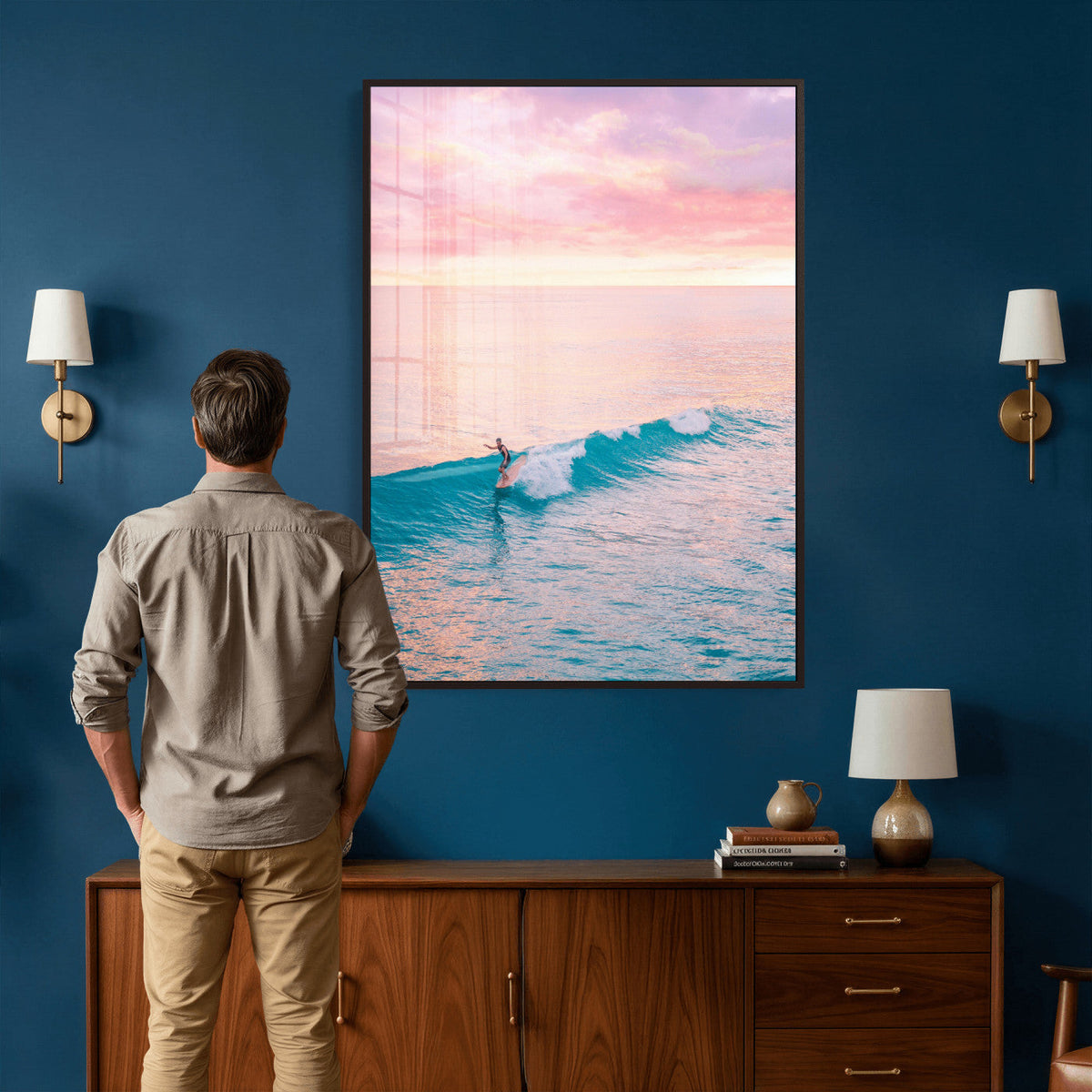 Sunset Surf Wall Art Canvas Print – Coastal Ocean