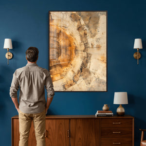 Abstract Wood Ring Wall Art Canvas Print – Natural Tree Ring