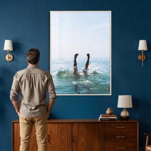 Splash Dive Wall Art – Ocean Waves Canvas Print, Summer Swim