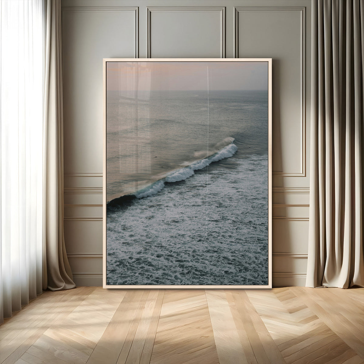 Ocean Waves Wall Art Canvas Print – Framed Coastal Serenity