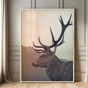 Deer Canvas Wall Art Print – Framed Woodland Animal Rustic