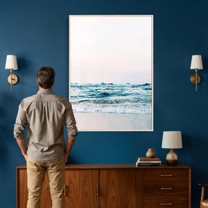 Minimal Ocean Wave Wall Art Canvas Print – Coastal Seascape