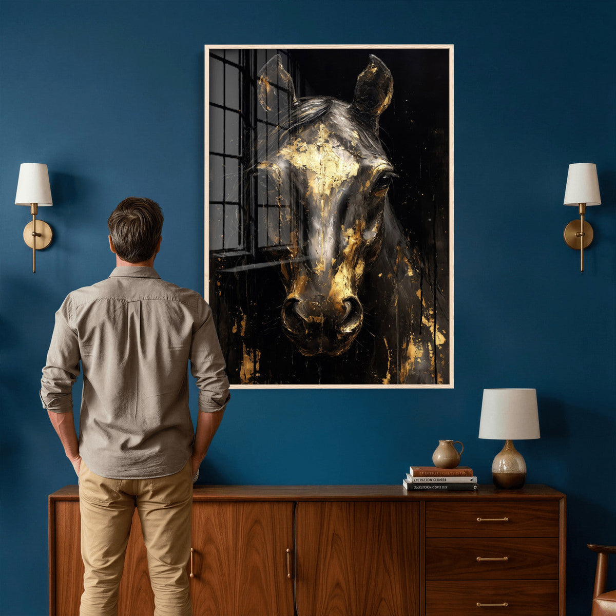 Abstract Horse Wall Art Canvas Print – Painting Style
