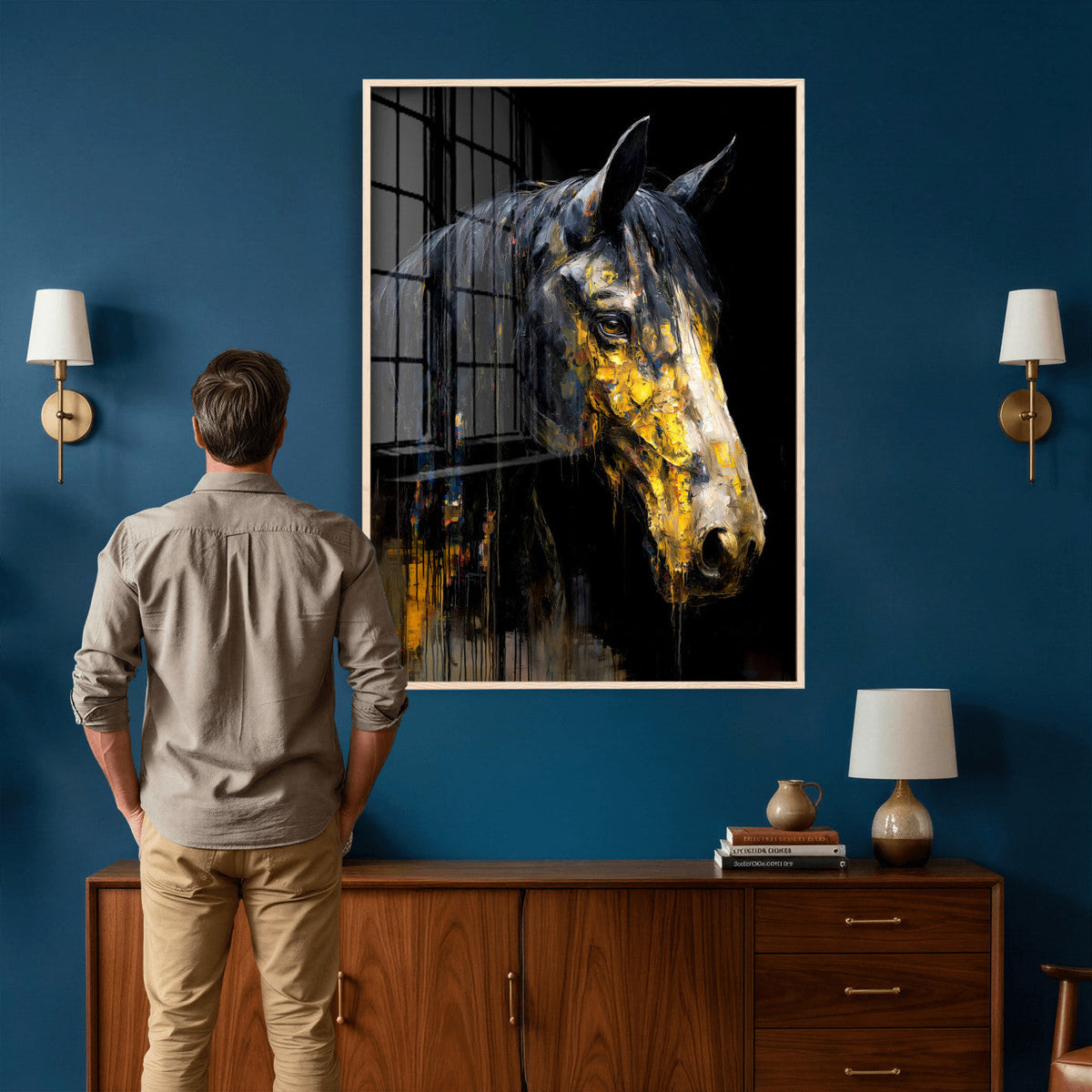 Abstract Horse Wall Art Canvas Print – Painting Style