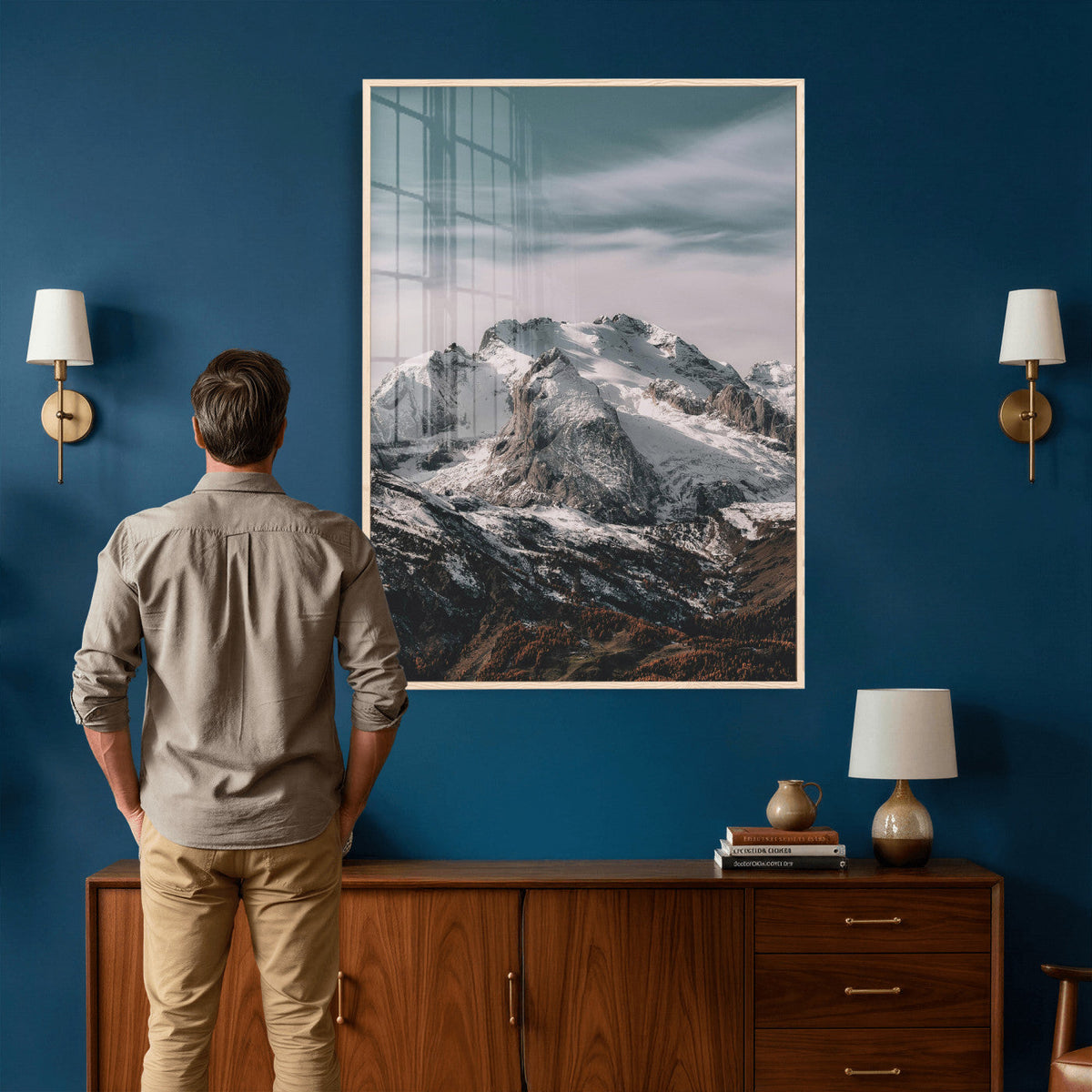 Alpine Mountain Landscape Wall Art Canvas Print, Snowy Peak