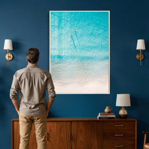 Aerial Turquoise Beach Wall Art Canvas Print – Minimal