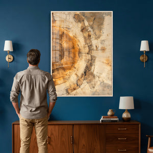 Abstract Wood Ring Wall Art Canvas Print – Natural Tree Ring